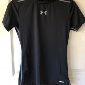Boys Under Armour Black Fitted Shirt (Large)